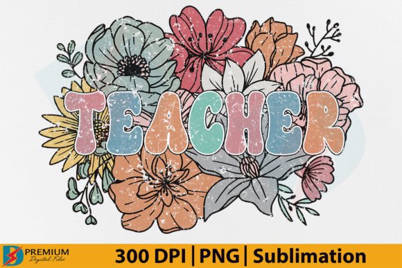 Download Retro Teacher PNG, Floral Flower Design - Retro Collection