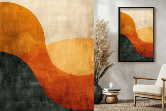 Download Retro Orange Rustic Abstract Painting - Retro Collection