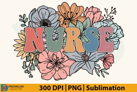 Download Retro Floral Nurse PNG, Flower Design - Retro Collection
