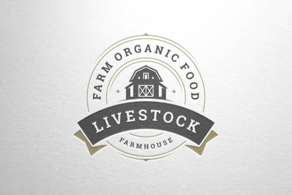 Download Farmhouse Retro Round Logotype - Retro Collection