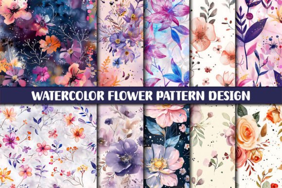 Download Watercolor Flower Pattern Design - Flower pattern Collection