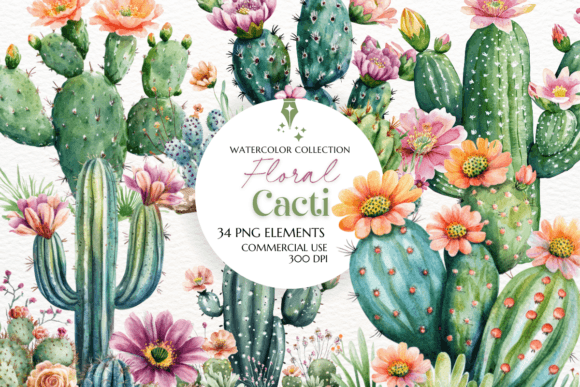 Download Floral Cactus Clipart Sublimation - Sublimation Collection