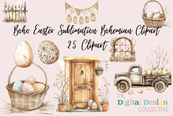 Download Boho Easter Sublimation Bohemian Clipart - Sublimation Collection