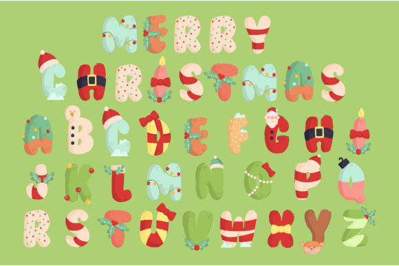 Download Christmas Alphabet Illustration Set - Illustration Collection