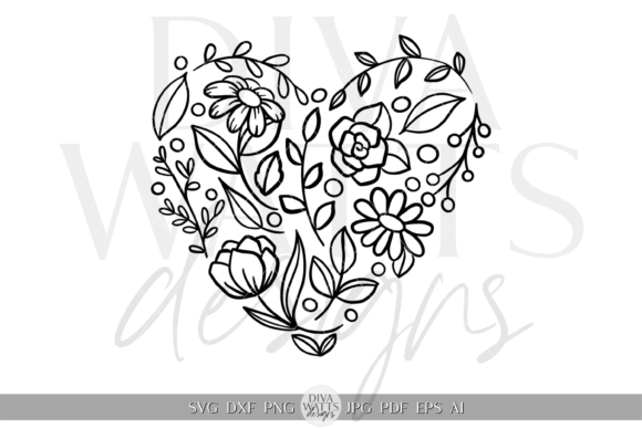Download Floral Heart Illustration SVG - Illustration Collection