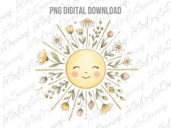 Download Boho Floral Sun Sublimation PNG - Sublimation Collection