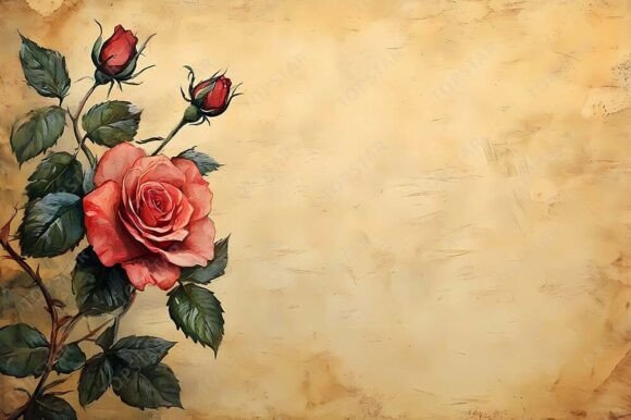 Download Vintage Rose Illustration Background Art - Illustration Collection