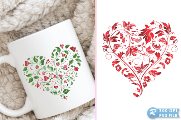 Download Valentine Floral Heart Illustration PNG - Illustration Collection