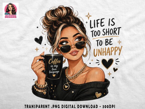 Download Chic Coffee Girl PNG Clipart Sublimation - Sublimation Collection