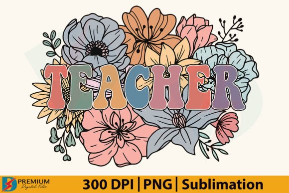 Download Retro Floral Teacher PNG, Flower Design - Retro Collection